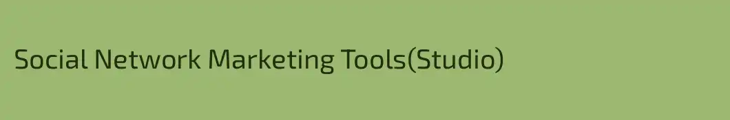 Social Network Marketing Tools(Studio)